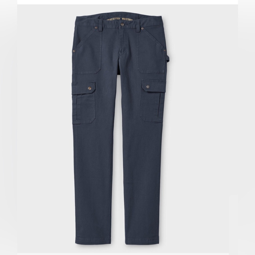 DULUTH CURVE SETTER WAISTBAND DULUTH FLEX FIRE HOSE SLIM LEG CARGO PANTS NAVY 6